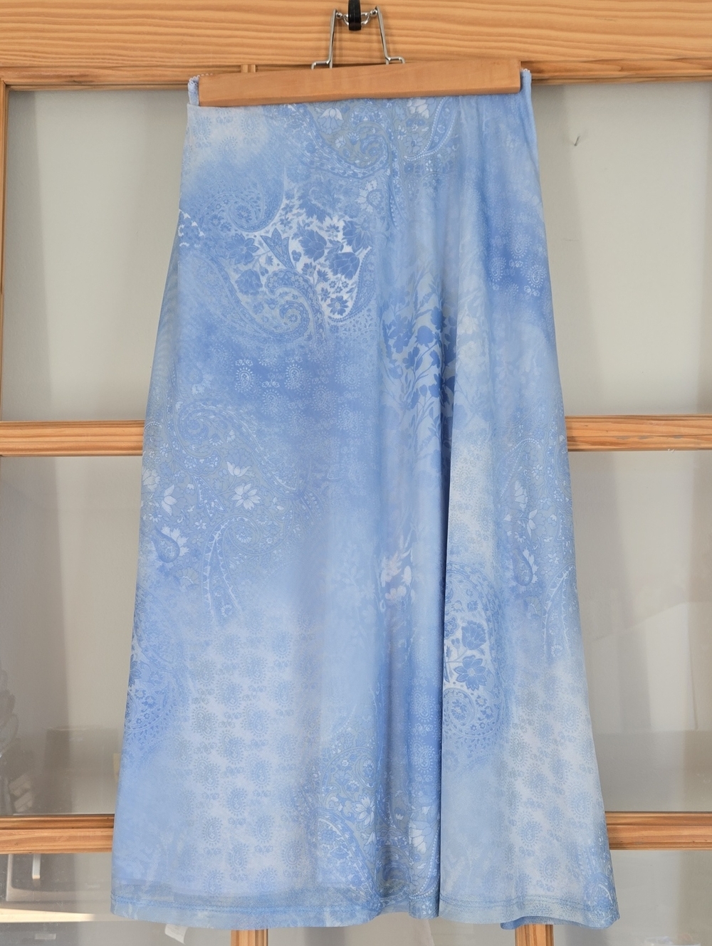 Ardene Mesh Light Blue Paisley Women's Skirt Knee Length